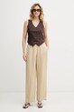 Gant spodnie damskie z lnem 4150381 beżowy SS26