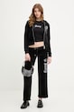 Juicy Couture spodnie dresowe damskie welurowe GOTHIC CROWN JCBBJ126806 czarny SS26