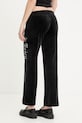 Odzież Juicy Couture spodnie dresowe damskie welurowe GOTHIC CROWN JCBBJ126806 czarny