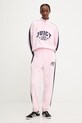Juicy Couture teplákové nohavice dámske s bavlnou CREST TRACKPANT JCSBJ126402 ružová SS26