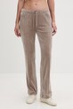 Juicy Couture spodnie dresowe damskie welurowe TINA COL OUT TR brązowy JCWBJ126327