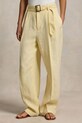 Polo Ralph Lauren nohavice wide leg dámske ľanové žltá 211A12955
