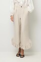 BIZUU spodnie palazzo damskie z bawełną NELLA beżowy NELLA.BEZOWY
