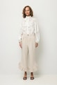 BIZUU spodnie palazzo damskie z bawełną NELLA NELLA.BEZOWY beżowy SS26