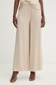 Haveone spodnie palazzo damskie z wiskozy beżowy PWG.Q011