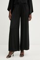Haveone spodnie palazzo damskie z wiskozy czarny PWG.Q011
