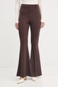 Haveone spodnie damskie z wiskozą brązowy PMI.Q013