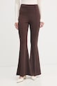 Haveone spodnie damskie z wiskozą brązowy PMI.Q013