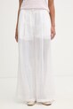 Isabelle Blanche spodnie straight damskie lniane biały IS26SS.P065.T017.MOD