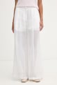 Isabelle Blanche spodnie straight damskie lniane biały IS26SS.P065.T017.MOD