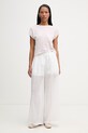 Isabelle Blanche spodnie straight damskie lniane IS26SS.P065.T017.MOD biały SS26