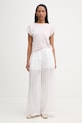 Isabelle Blanche spodnie straight damskie lniane IS26SS.P065.T017.MOD biały SS26