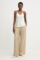 BOSS spodnie palazzo damskie z lyocellem Tavati2 102772 50556231 beżowy SS26