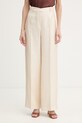 Haveone spodnie palazzo damskie z wiskozy beżowy PGE.Q100