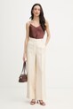 Haveone spodnie palazzo damskie z wiskozy PGE.Q100 beżowy SS26