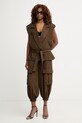 Haveone spodnie damskie PSO.Q060 brązowy SS26
