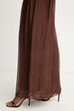 Haveone spodnie palazzo damskie z dodatkiem jedwabiu brązowy PCH.Q007