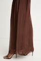 Haveone spodnie palazzo damskie z dodatkiem jedwabiu brązowy PCH.Q007