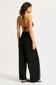 Seafolly kalhoty dámské z viskózy Shirred Waist Wrap 55436.PA černá SS26