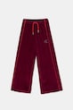 Παιδικό βελούδινο παντελόνι φόρμας Calvin Klein Jeans πλεκτό ύφασμα μπορντό IG0IG03057.128.176.PPY2
