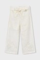 Mayoral spodnie z dodatkiem lnu dziecięce 3585.6B.Mini.PPY2 biały SS26