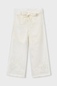 Mayoral spodnie z dodatkiem lnu dziecięce 3585.6B.Mini.PPY2 biały SS26