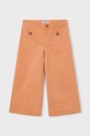 Mayoral spodnie bawełniane dziecięce 3587.6F.Mini.PPY2 pomarańczowy SS26