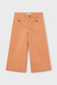 Mayoral spodnie bawełniane dziecięce 3587.6F.Mini.PPY2 pomarańczowy SS26