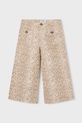 Mayoral spodnie bawełniane dziecięce wzorzyste beżowy 3587.6F.Mini.PPY2
