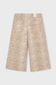 Mayoral spodnie bawełniane dziecięce 3587.6F.Mini.PPY2 beżowy SS26