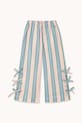Tinycottons spodnie bawełniane dziecięce RETRO STRIPES BOWS PANT SS26.279 niebieski SS26