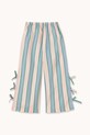 Dziewczynka Tinycottons spodnie bawełniane dziecięce RETRO STRIPES BOWS PANT SS26.279 niebieski