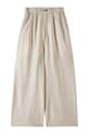 Patrizia Pepe spodnie wide leg dziecięce z domieszką lnu A713 7P0420 beżowy SS26