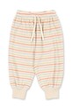 Konges Sløjd spodnie dresowe bawełniane dziecięce ITTY RIB SWEAT PANTS GOTS aplikacja beżowy KS104852.PPY2