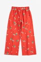 Bobo Choses spodnie bawełniane dziecięce Farm Adventure 126AC091 czerwony SS26