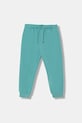 United Colors of Benetton pantaloni de trening din bumbac pentru copii uni turcoaz 3J70GF010.P.Stagionale