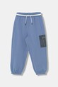 United Colors of Benetton spodnie dresowe dziecięce bawełniane niebieski 35JVCF072.G.Stagionale