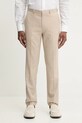 Вовняні штани HUGO Hesten253X дрібний узор бежевий 50558206