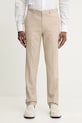 Вовняні штани HUGO Hesten253X дрібний узор бежевий 50558206
