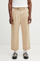 Drôle de Monsieur spodnie Pantalon Cropped a Plis z elastanem beżowy J.BP192.CO214.BG