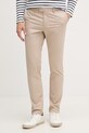 Hackett London spodnie slim fit męskie bawełniane z elastanem beżowy HM2100115R