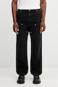 Carhartt WIP spodnie bawełniane Double Knee Pant gładkie czarny I036274.89B7
