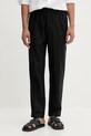 Calvin Klein παντελόνι ίσιο ανδρικό με λινό μαύρο LV04LF619G