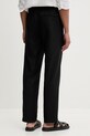 Ρούχα Calvin Klein παντελόνι ίσιο ανδρικό με λινό LV04LF619G μαύρο