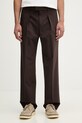 Sisley spodnie garniturowe męskie z dodatkiem wełny brązowy 49B3SF05Y