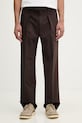 Sisley spodnie garniturowe męskie z dodatkiem wełny brązowy 49B3SF05Y