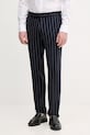 United Colors of Benetton spodnie garniturowe męskie z wiskozą granatowy 43N4UF060