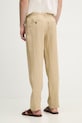 Oblečení United Colors of Benetton kalhoty pánské lněné 4AGHUF00M. béžová