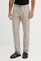 Lindbergh spodnie z dodatkiem lnu tkanina szary 30.008003