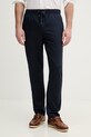 U.S. Polo Assn. spodnie z dodatkiem lnu LINEN BLEND DRAWSTRING tkanina granatowy MUP4694